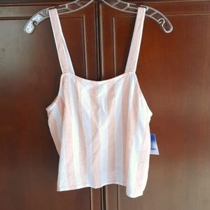Linen Blend Cropped Tank NWT